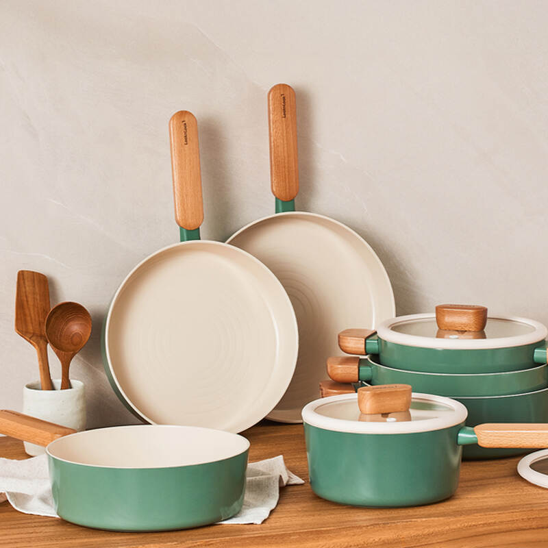 Chảo chống d&iacute;nh LocknLock Suit Sage IH phủ sứ ceramic d&ugrave;ng được bếp từ, bếp gas, bếp hồng ngoại v&agrave; bếp điện image number null